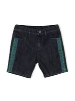 Roberto Cavalli Junior short en jean à logo brodé - Bleu - thumbnail