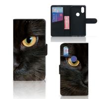 Xiaomi Mi Mix 2s | Telefoonhoesje | Met pasjeshouder | Zwarte Kat
