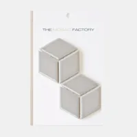 The Mosaic Factory Paris Mozaiek Tegel Cubic - Licht grijs Porselein Geglazuurd 266x305 mm