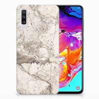 Samsung Galaxy A70 TPU Siliconen Hoesje Marmer Beige