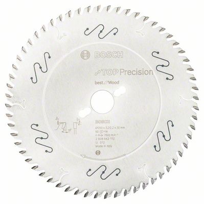 Bosch Accessoires Cirkelzaagblad Top Precision Best for Wood 250 x 30 x 3,2 mm, 60 1st - 2608642112
