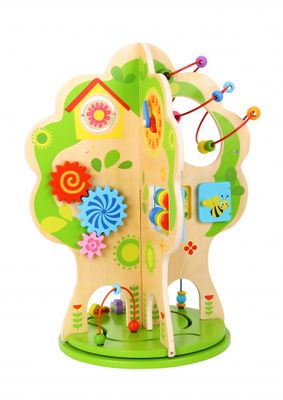 Tooky Toy activiteitenboom 40 x 40 x 50 cm hout naturel/groen
