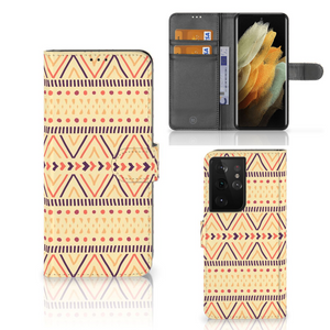 Samsung Galaxy S21 Ultra Telefoon Hoesje Aztec Yellow