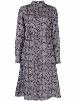 Karl Lagerfeld robe-chemise en soie à imprimé monogrammé - Noir - thumbnail