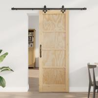 Schuifdeur met beslag 73,5x198,5 cm massief grenenhout