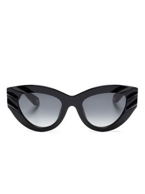 Roberto Cavalli lunettes de soleil à monture papillon - Noir