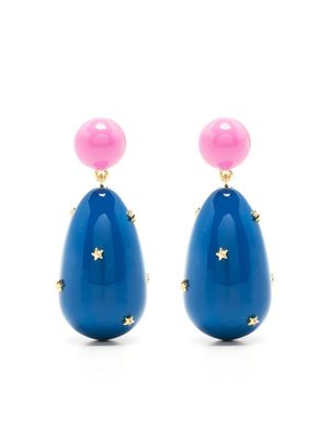 Eshvi boucles d'oreilles à breloques émaillées - Bleu