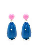 Eshvi boucles d'oreilles à breloques émaillées - Bleu