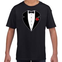 Maffiosi verkleedkleding t-shirt zwart voor kinderen XL (158-164)  -