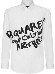 DSQUARED2 chemise en coton à imprimé graphique - Blanc