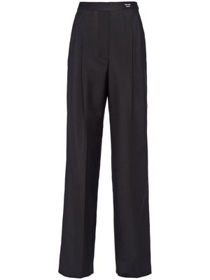 Prada pantalon de tailleur en mohair - Noir