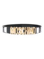 Moschino ceinture en cuir à rayures - Noir - thumbnail