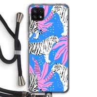 Tijger: Samsung Galaxy A22 5G Transparant Hoesje met koord