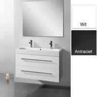 Badkamermeubelset Sanilux Compactline 100x38x50 cm 1 Kraangat Hoogglans Antraciet