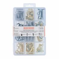 Set van haken, oogbouten en hangers Black & Decker 198 Onderdelen