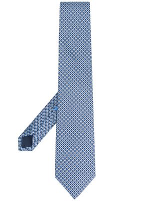 Ferragamo cravate à motif monogrammé - Bleu