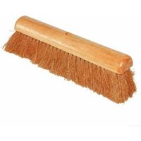 Bezemkop binnen - bruin - hout - kokos borstelharen - 28 cm