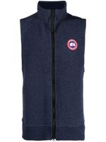 Canada Goose gilet en maille à patch logo - Bleu