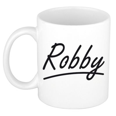 Naam cadeau mok / beker Robby met sierlijke letters 300 ml