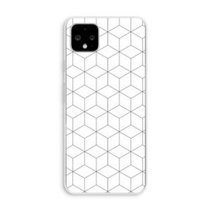 Zwart-witte kubussen: Pixel 4 XL Transparant Hoesje