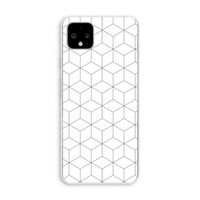 Zwart-witte kubussen: Pixel 4 XL Transparant Hoesje
