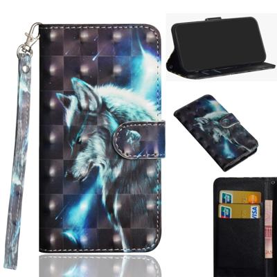3D-schilderij patroon gekleurde tekening horizontale Flip TPU + PU lederen draagtas met houder & kaartsleuven & portemonnee voor LG q60/K50 (walf)