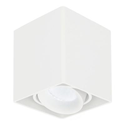 Vierkante LED Opbouwspot Esto - Kantelbaar - Dimbaar - 6000K daglicht wit - 5 Watt 400 lumen - GU10 - Plafondspot - Voor binnen - Vervangbare afdekring - Wit