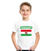 Supporters kleding - t-shirt van vlag Hongarije - wit - voor kinderen - korte mouwen - sport