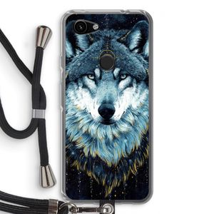 Darkness Wolf: Pixel 3a Transparant Hoesje met koord
