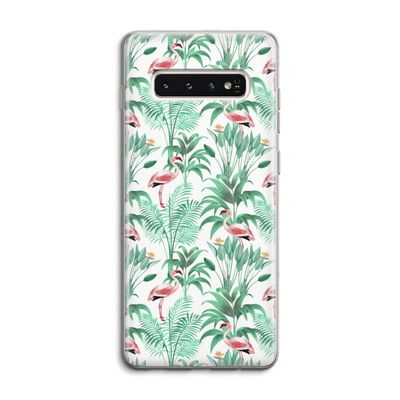 Flamingo bladeren: Samsung Galaxy S10 4G Transparant Hoesje