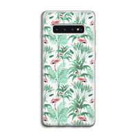Flamingo bladeren: Samsung Galaxy S10 4G Transparant Hoesje