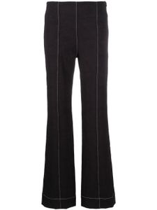 GANNI pantalon évasé en jacquard - Noir