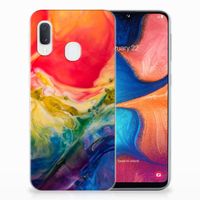 Hoesje maken Samsung Galaxy A20e Watercolor Dark - thumbnail