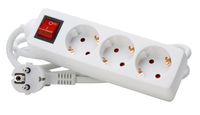 Kopp tafelcontactdoos 3-voudig 45g RA+schak. wit (1.4mtr) - thumbnail