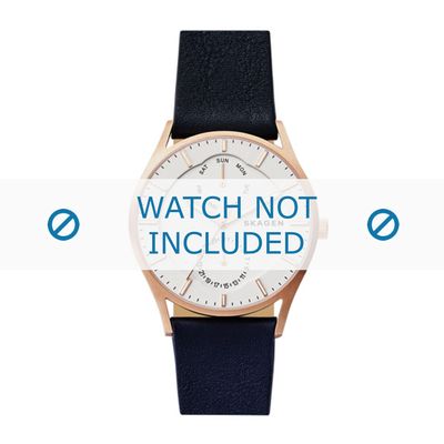 Horlogeband Skagen SKW6372 Leder Blauw 22mm