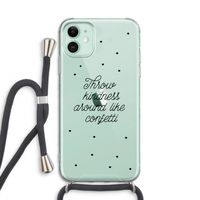 Confetti: iPhone 11 Transparant Hoesje met koord