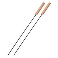 BBQ spiezen - 2x stuks - metaal - 48 cm - vleespennen voor vlees - barbecue accessoires - thumbnail