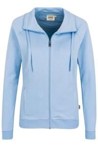 HAKRO Regular Fit Dames Sweatjacket lichtblauw, Effen