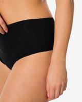HEMA Damesstring hoge taille micro rib ultimate comfort zwart (zwart)
