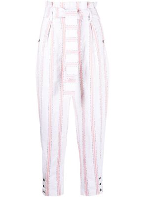 IRO pantalon Rula à rayures - Blanc