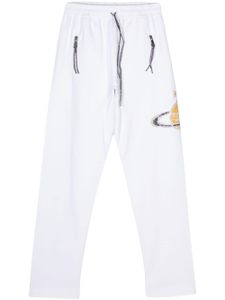 Vivienne Westwood pantalon nervuré à logo imprimé - Blanc