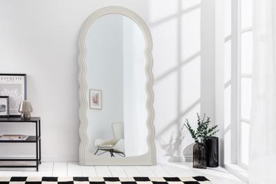 Design Wandspiegel WAVE 160cm Witte Ronde Boogspiegel - 45941