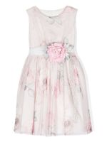 Mimilù robe sans manches à appliqué fleur - Rose
