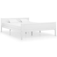 Bedframe massief grenenhout wit 140x200 cm