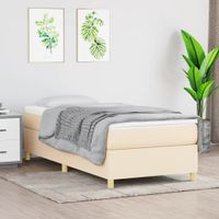 Boxspringframe stof crmekleurig 90x190 cm - thumbnail