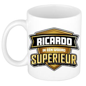 Naam mok Ricardo - wit - Superieur - keramiek - 300 ml - cadeau collega beker