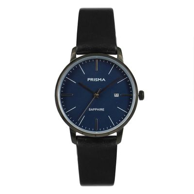 Prisma Dameshorloge P.2098 Lederen band Edelstaal