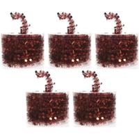 5x Rode kerstboomslingers 700 cm - Kerstslingers - thumbnail
