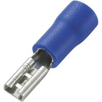 TRU COMPONENTS 737402 Platte stekker (female) Insteekbreedte: 2.8 mm Insteekdikte: 0.5 mm 180 ° Deels geïsoleerd Blauw 100 stuk(s) - thumbnail