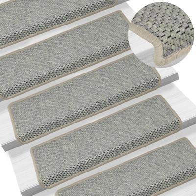 Trapmatten zelfklevend 15 st sisal-look 65x21x4 cm grijs